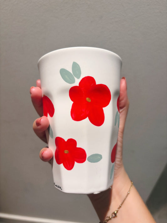 Porcelain FLORAL latte mug