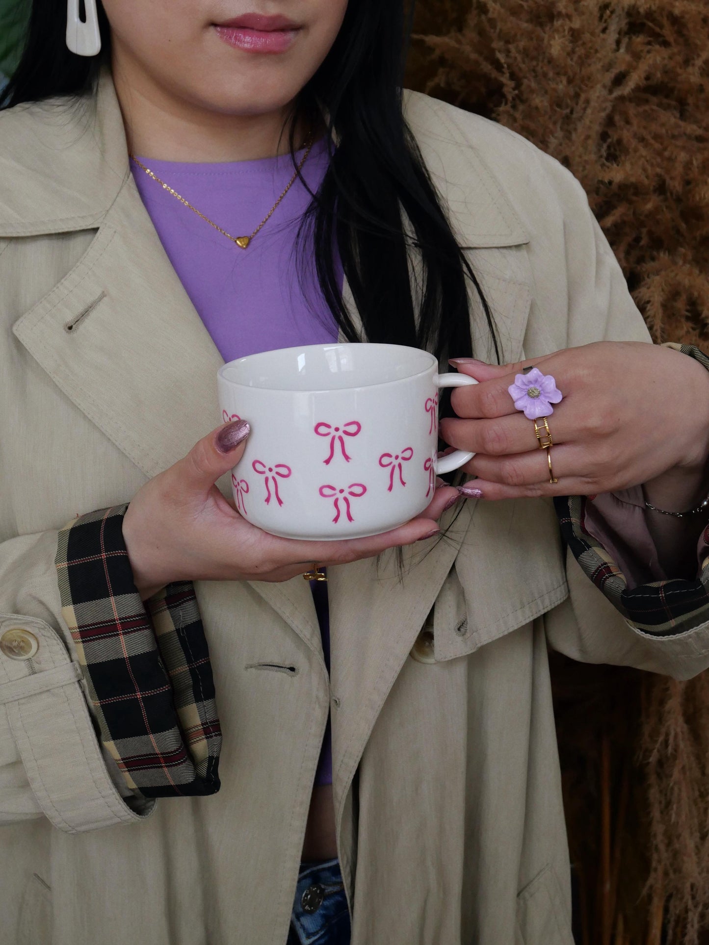 Porcelain FLOWER cappuccino mug