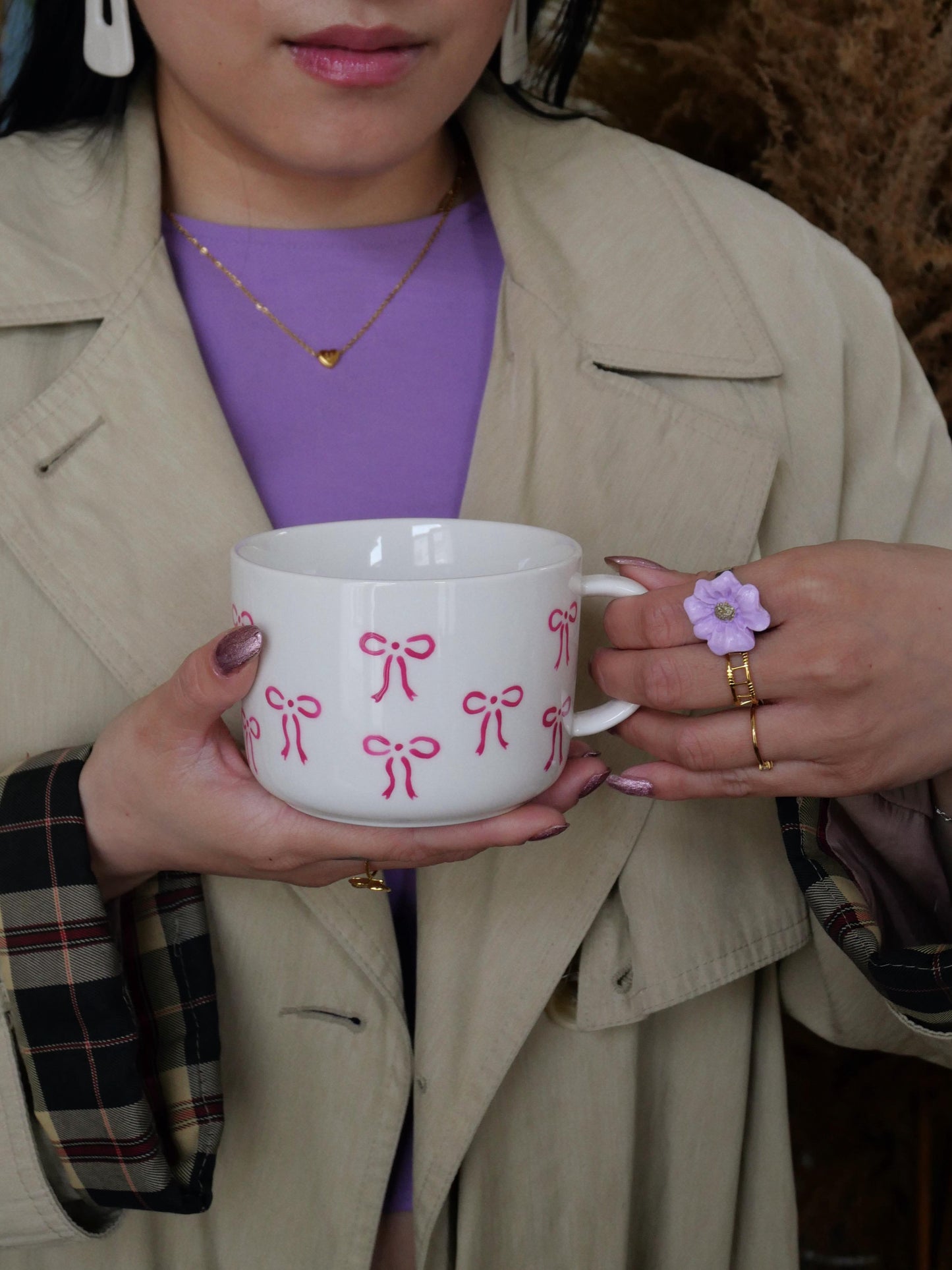 Porcelain FLOWER cappuccino mug