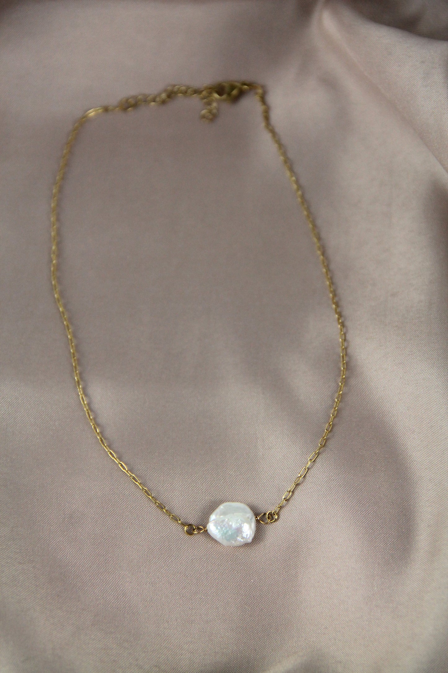 Freshwater pearl COIN necklace