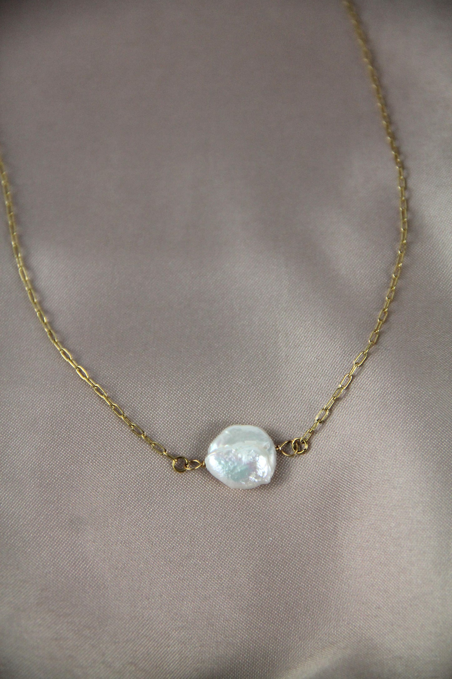 Freshwater pearl COIN necklace
