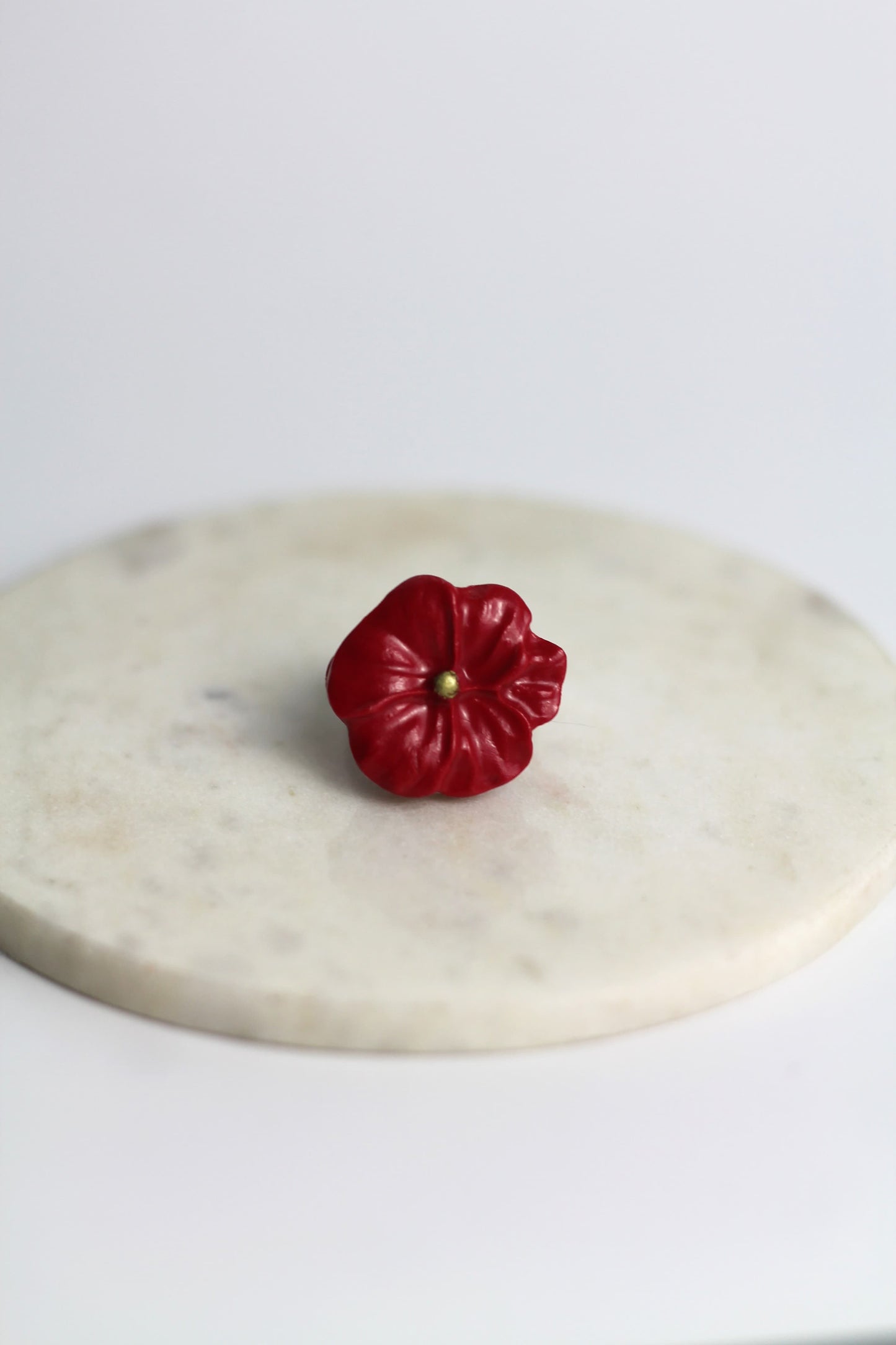 Flower Power ring (adjustable) - Poppy