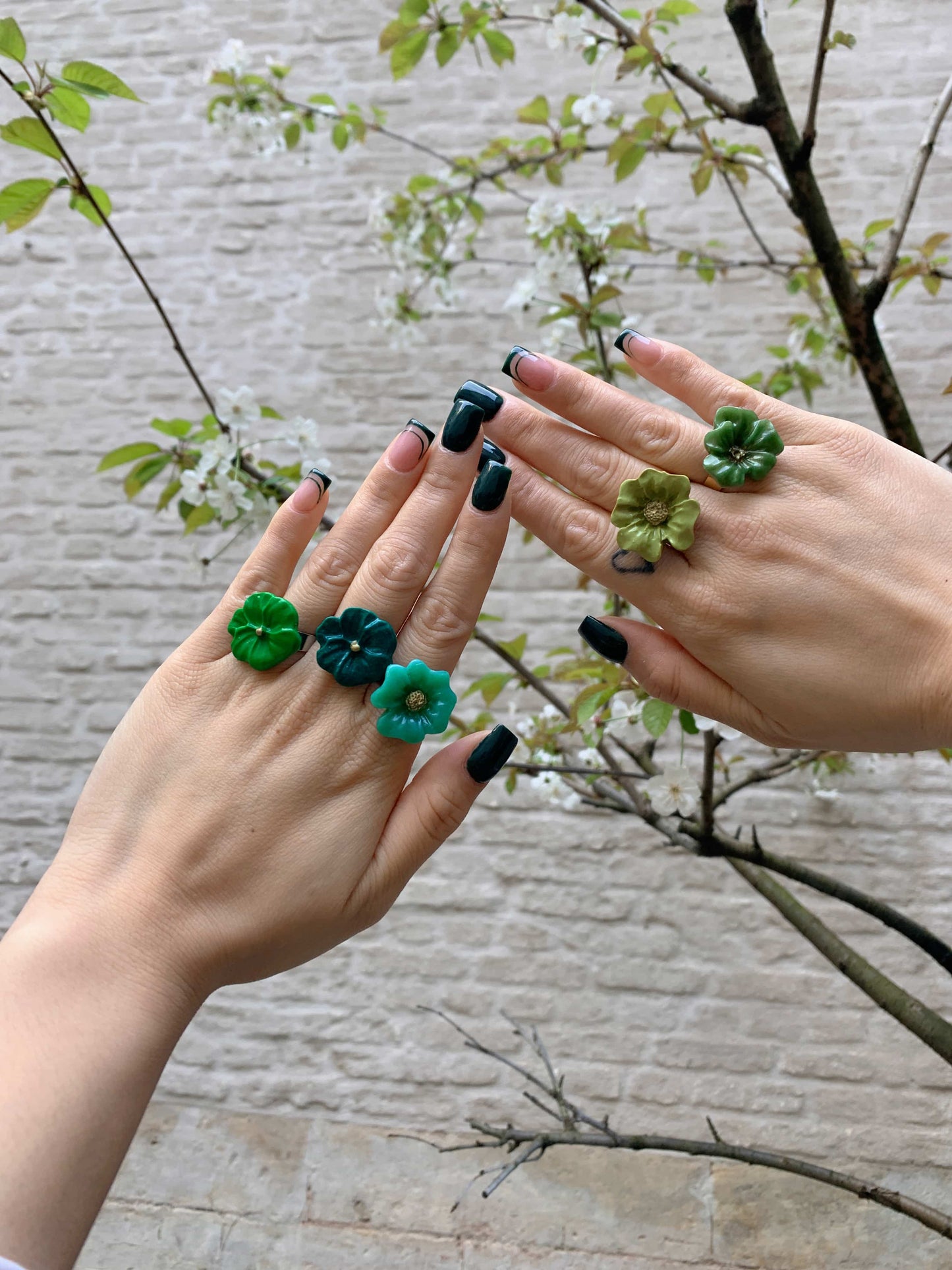 Flower Power ring (adjustable) - Fireweed