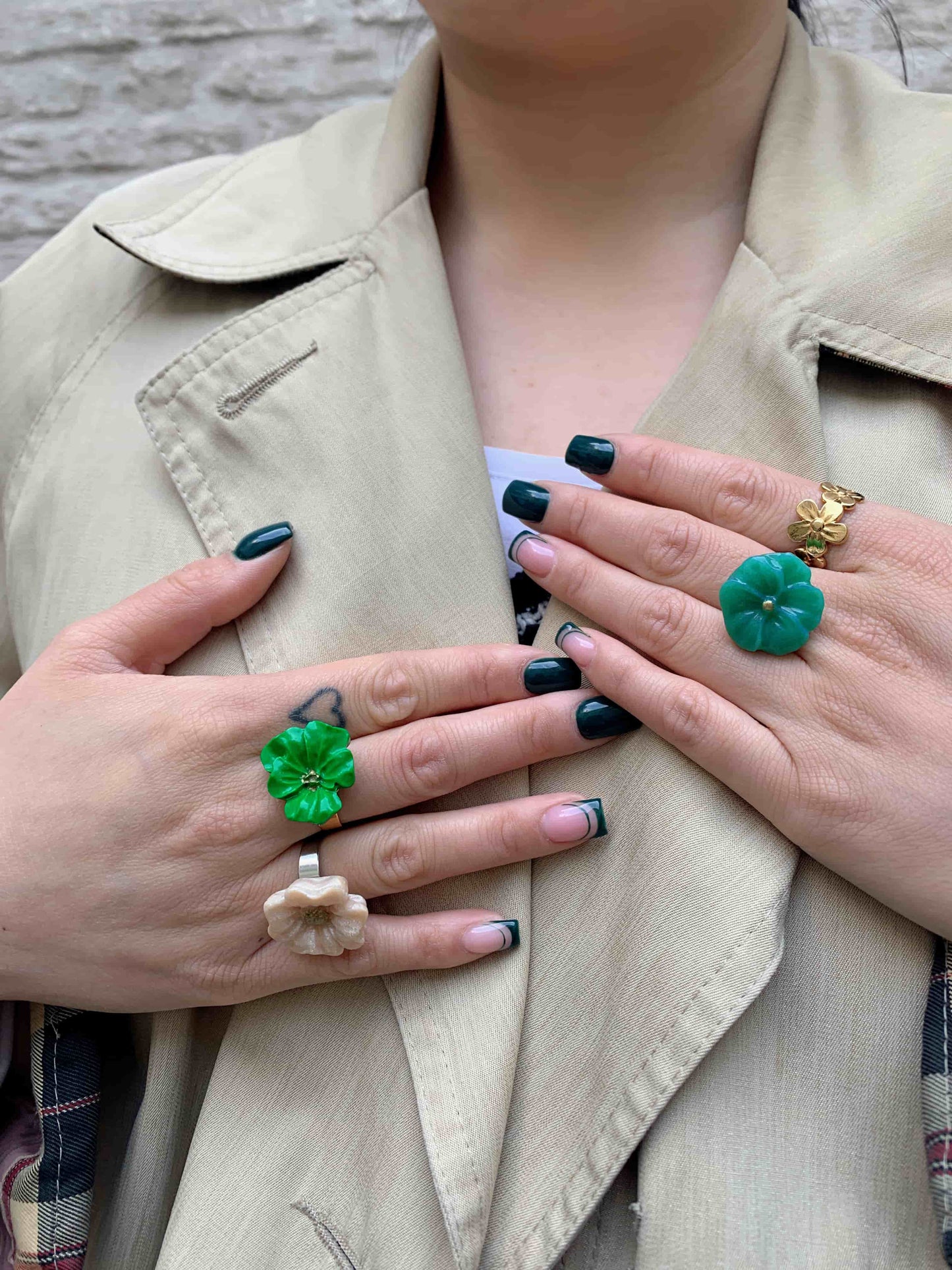 Flower Power ring (adjustable) - Poppy