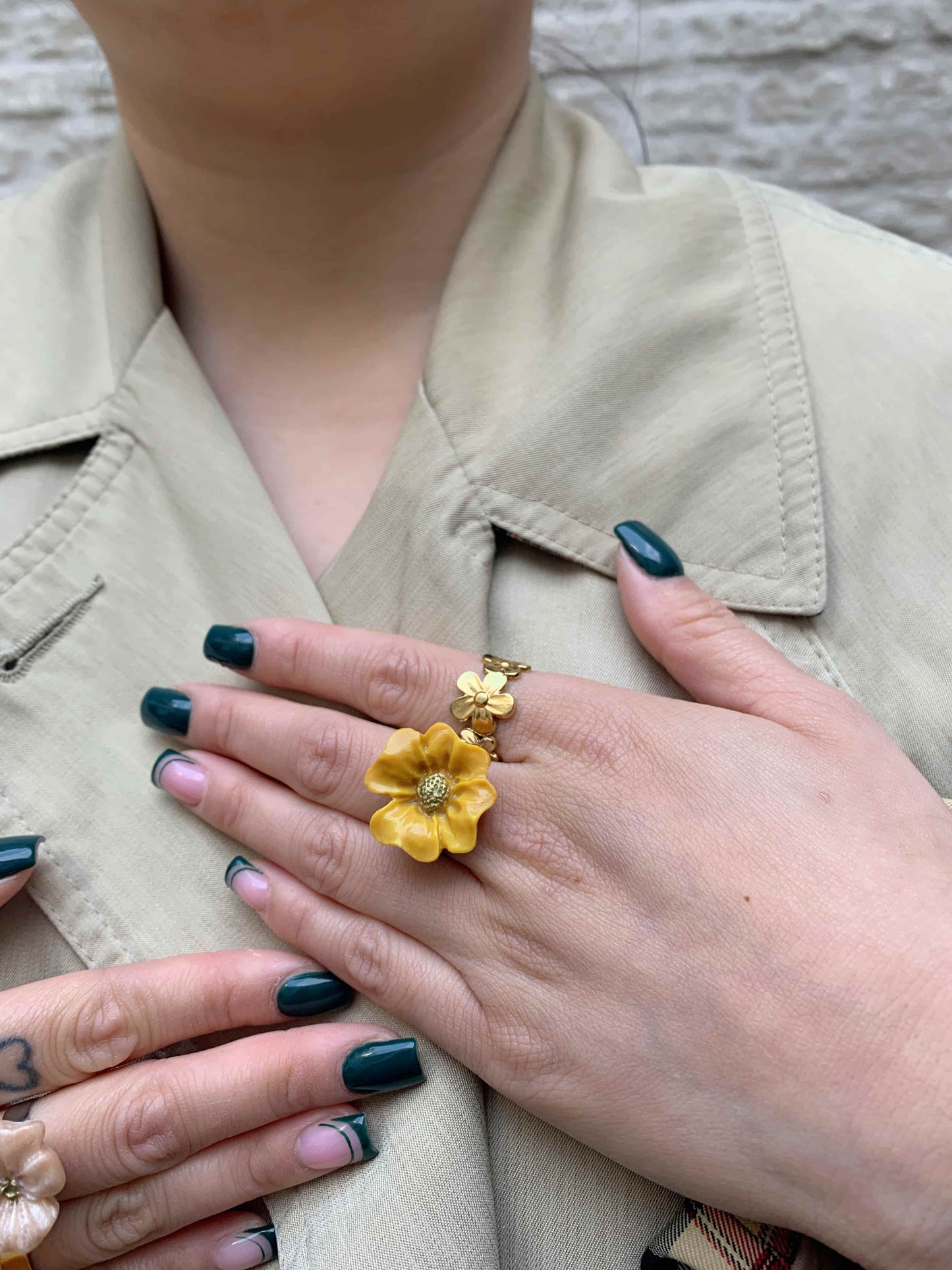 Flower Power ring (adjustable) - Fireweed