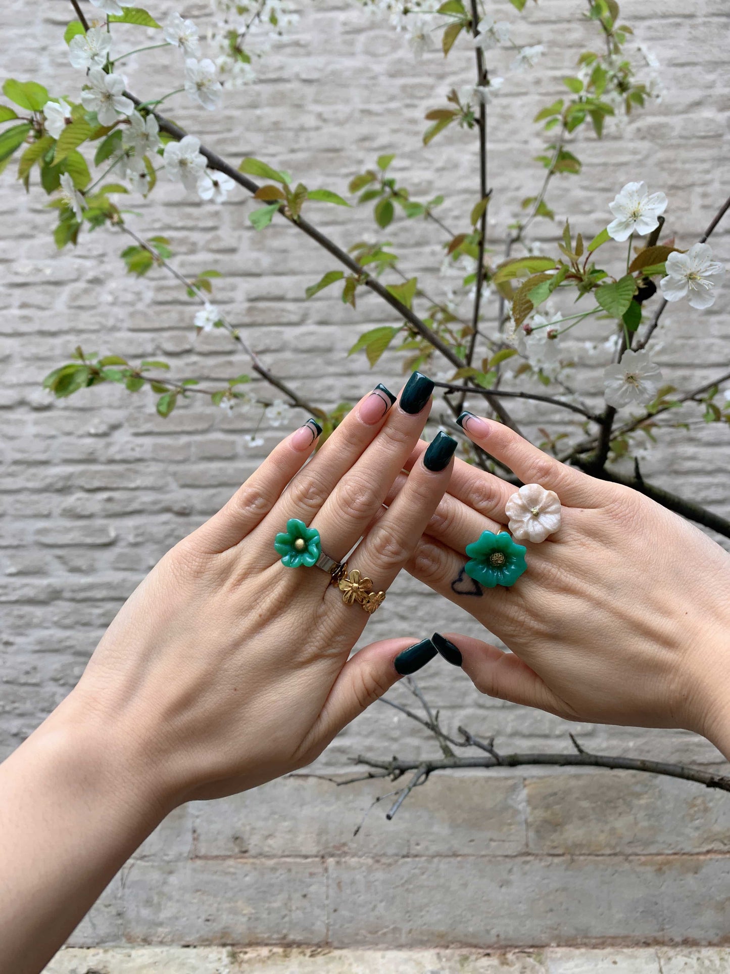 Flower Power ring (adjustable) - Fireweed