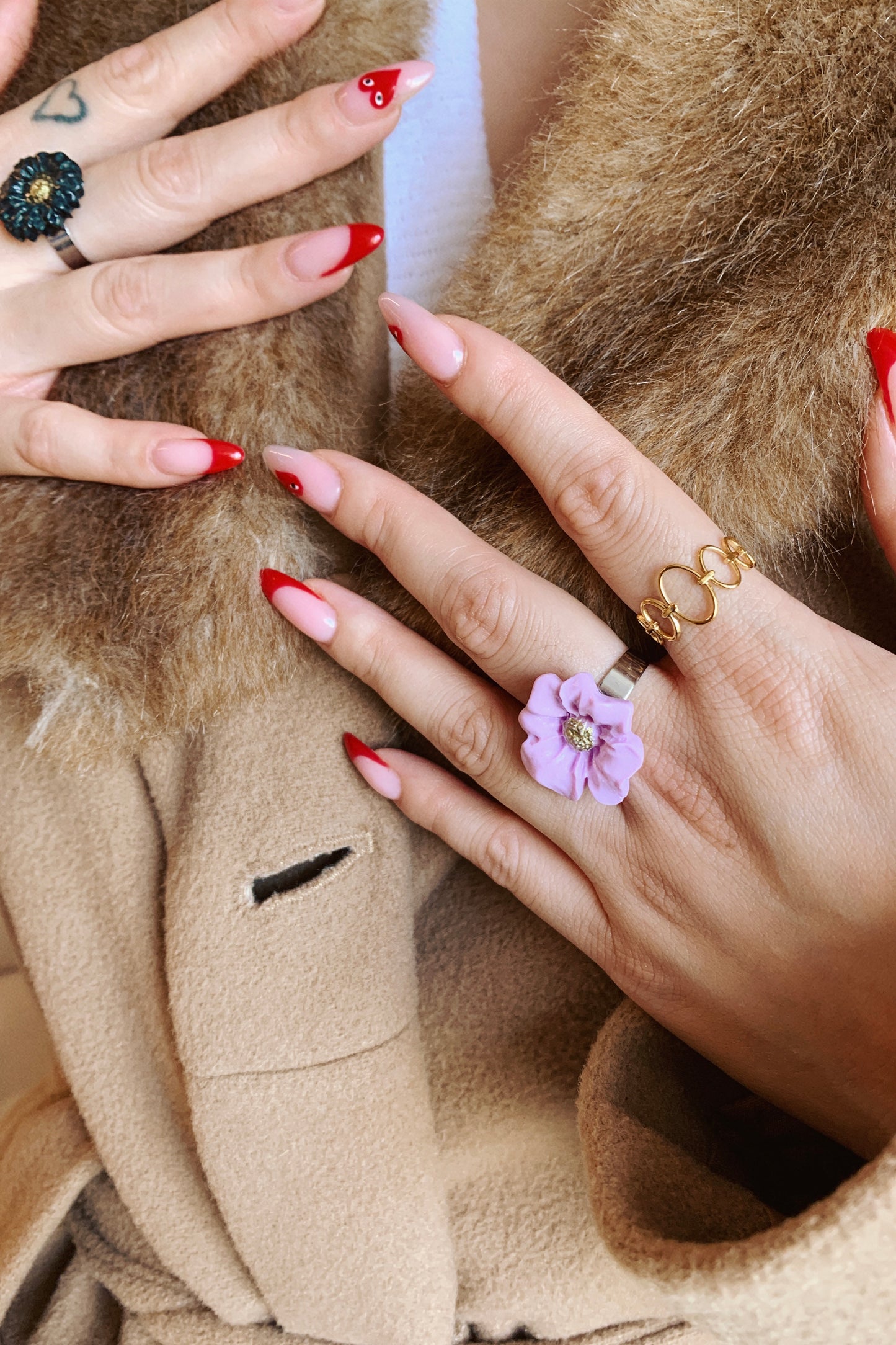 Flower Power ring (adjustable) - Fireweed