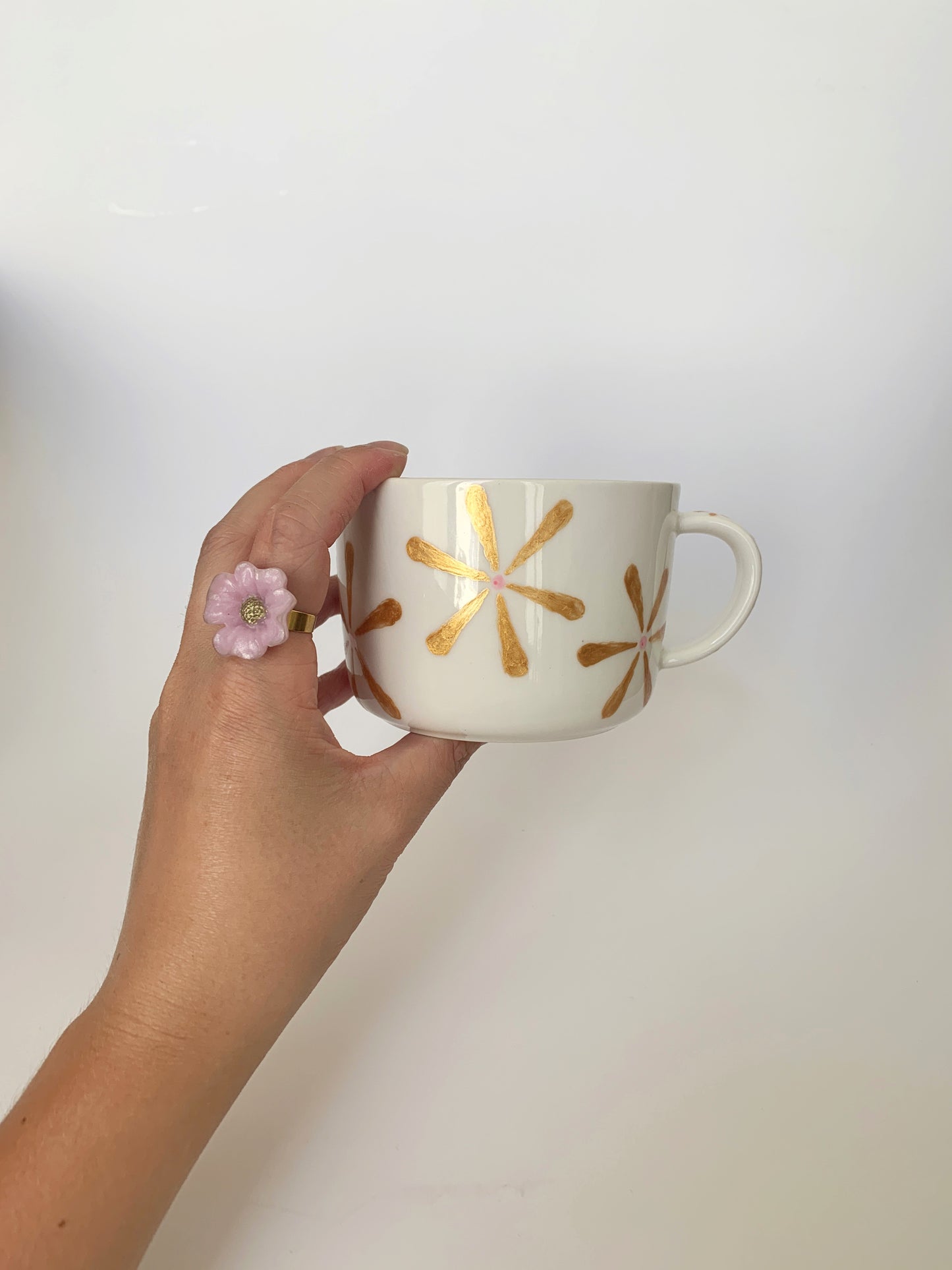 Porcelain FLOWER cappuccino mug