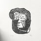 Lino art print - Cat woman