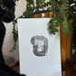 Lino art print - Cat woman