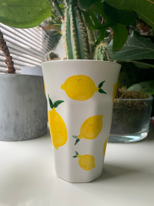 Porcelain FRUITY latte mug - Lemon