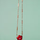 LILOU flower necklace - Red