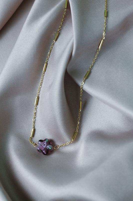 LILOU flower necklace - Purple