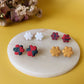 DAISY stud earrings - Marbled red and black