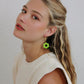 LOUISE flower earrings (charms) - Acid green