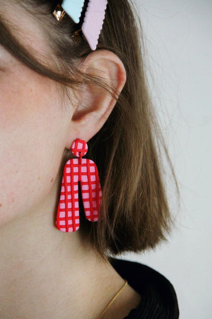 SAAR earrings - Pink & Red