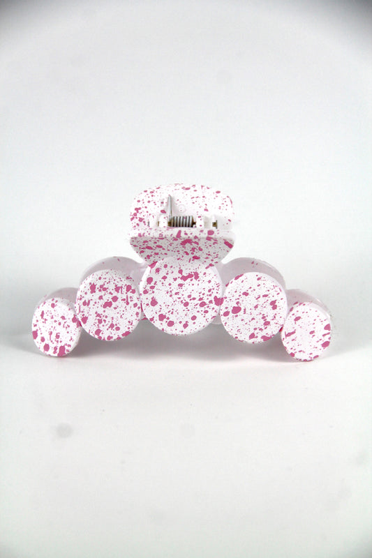 Speckled croissant hair claw - Pink
