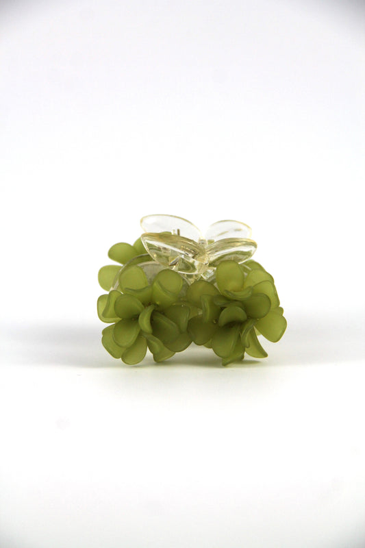 Small FLEUR flower hair claw - Green