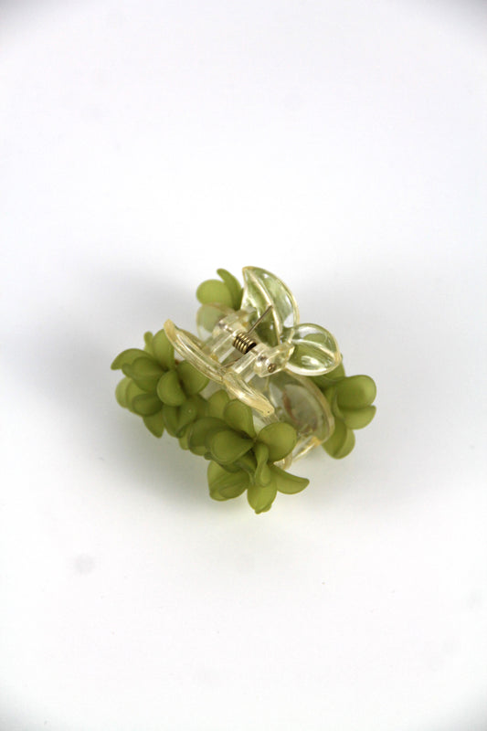 Small FLEUR flower hair claw - Green