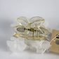 Small FLEUR flower hair claw - White