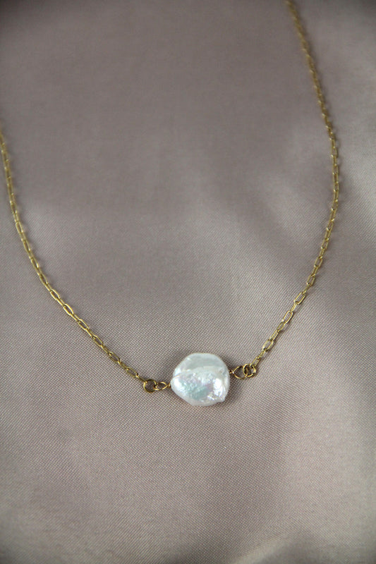 Freshwater pearl COIN necklace