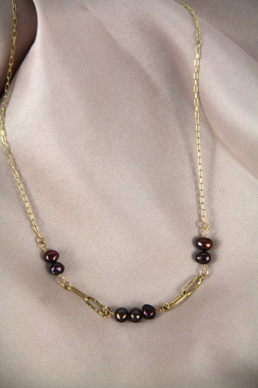 Freshwater pearl FAE necklace - Brown pearls