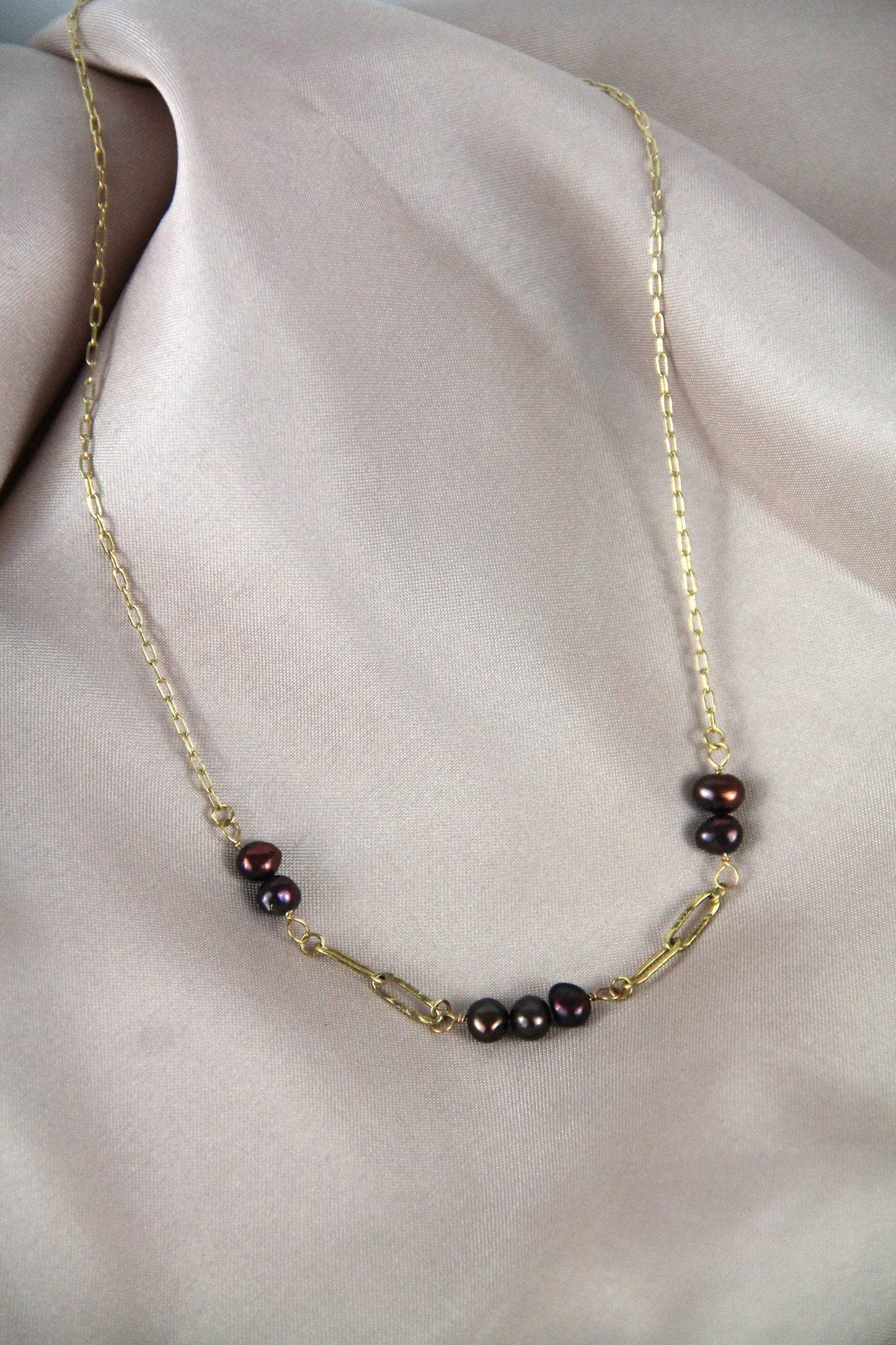 Freshwater pearl FAE necklace - Brown pearls