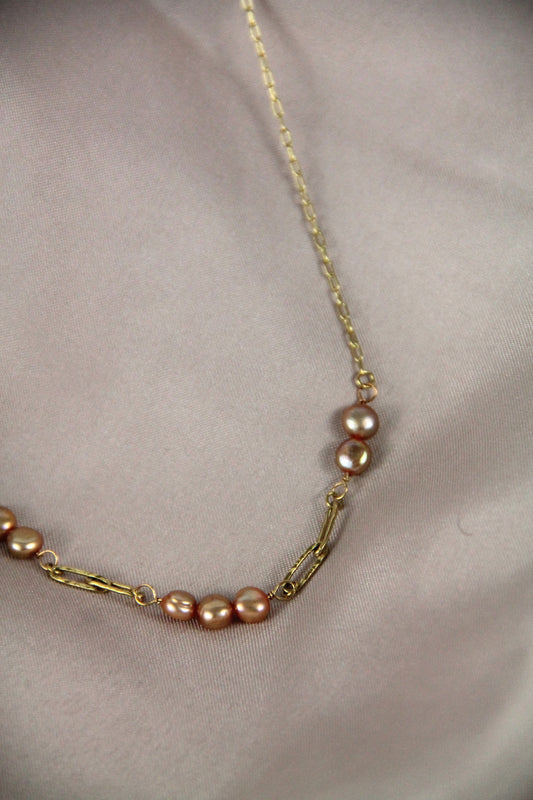 Freshwater pearl FAE necklace - Champagne pearls