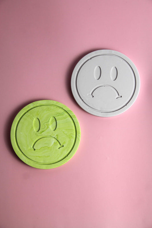 Sad smiley coaster - Custom made