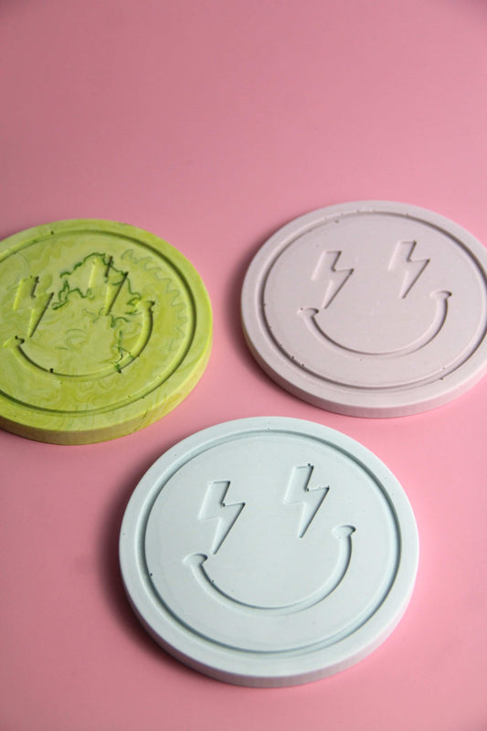 Sparkle smiley coaster - Custom made