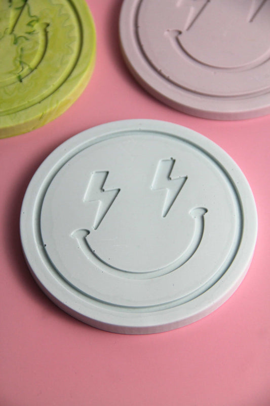 Sparkle smiley coaster - Custom made