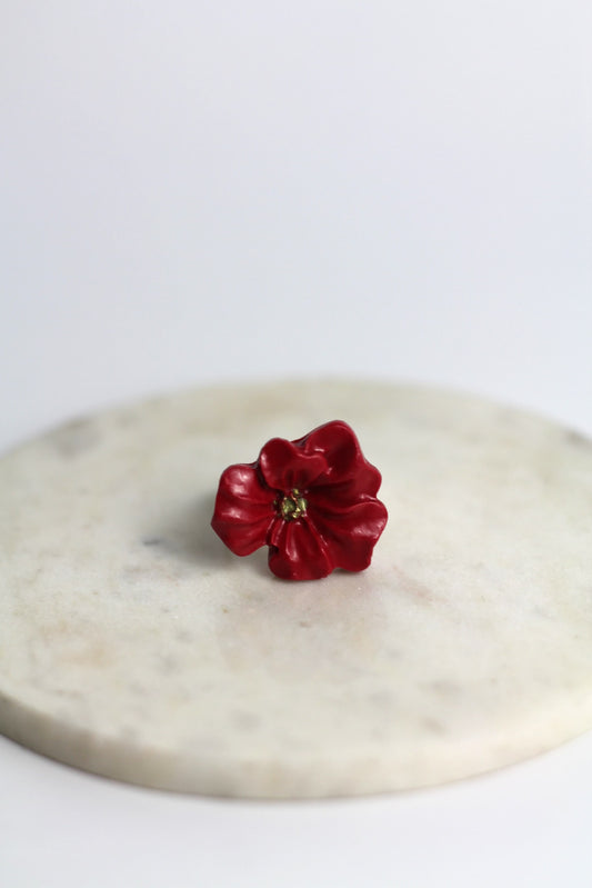 Flower Power ring - Buttercup - Red