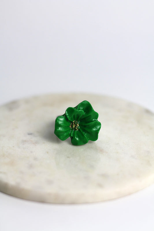 Flower Power ring - Buttercup - Bright green