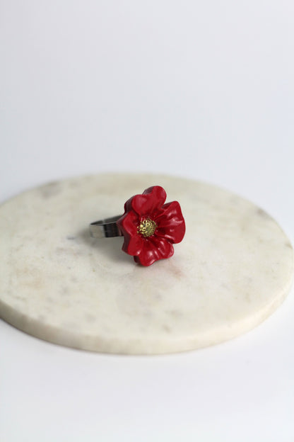 Flower Power ring - Fireweed - Red