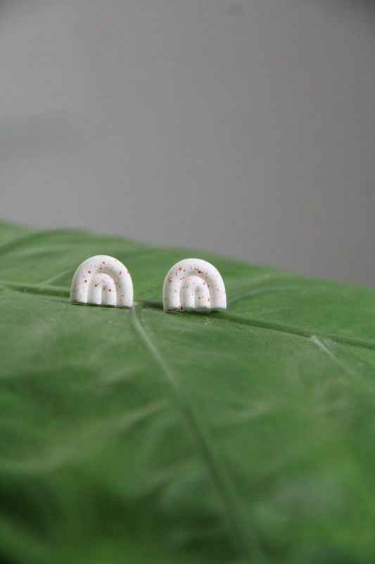 JANA stud earrings - White terrazzo