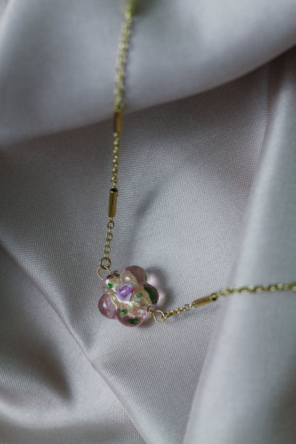 LILOU flower necklace - Pink
