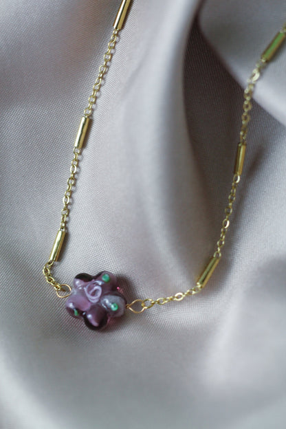 LILOU flower necklace - Purple