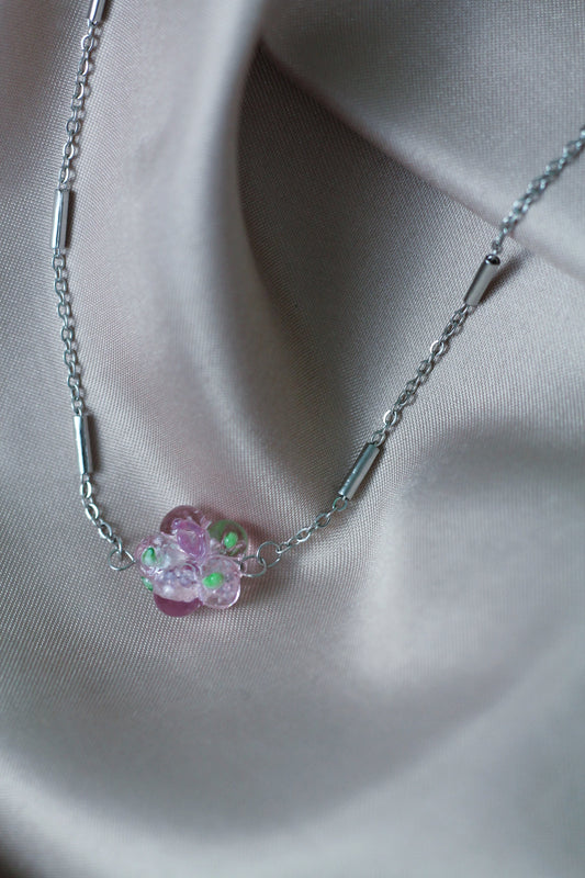 LILOU flower necklace - Pink