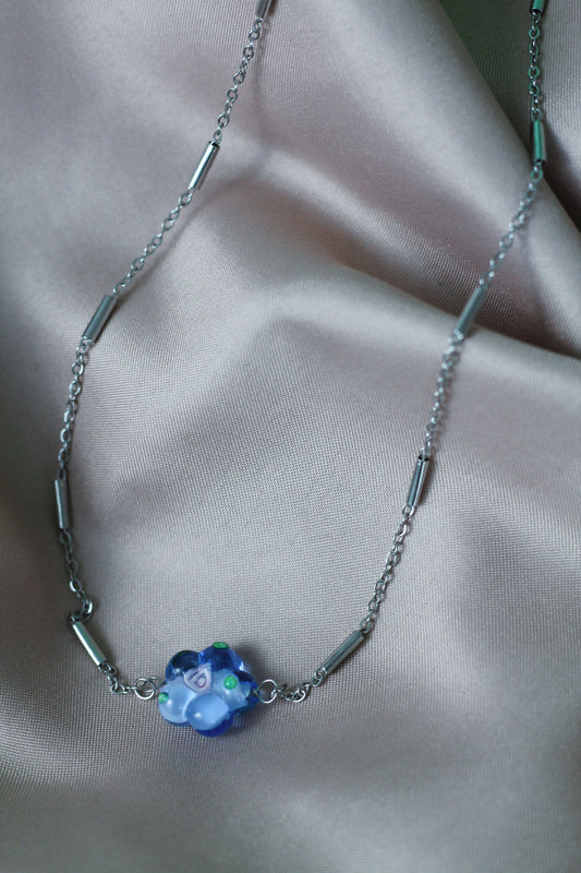 LILOU flower necklace - Blue