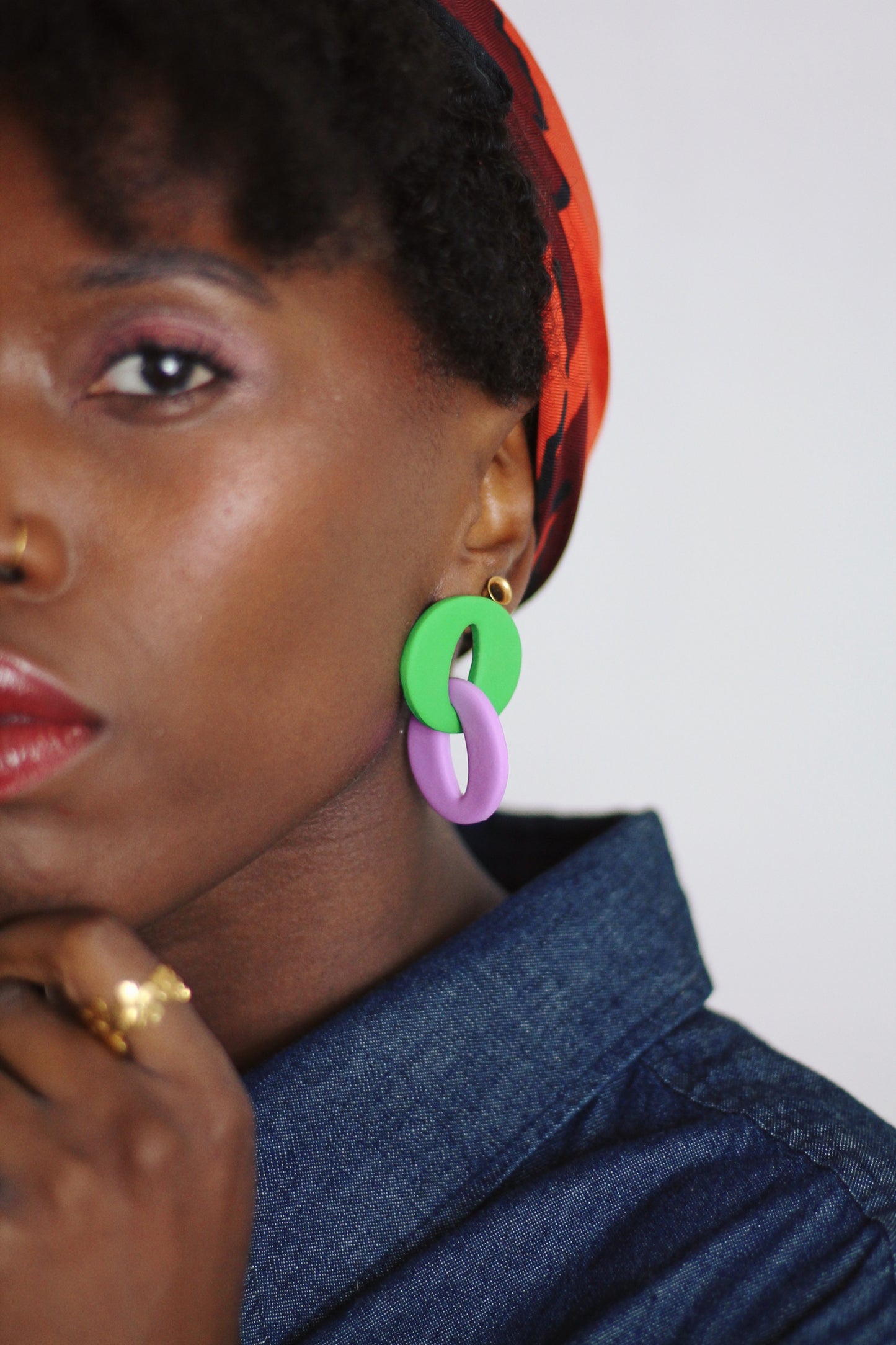 COSMOPOLITAN earrings - Green & Purple