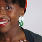 COSMOPOLITAN earrings - Speckled white & Jade green