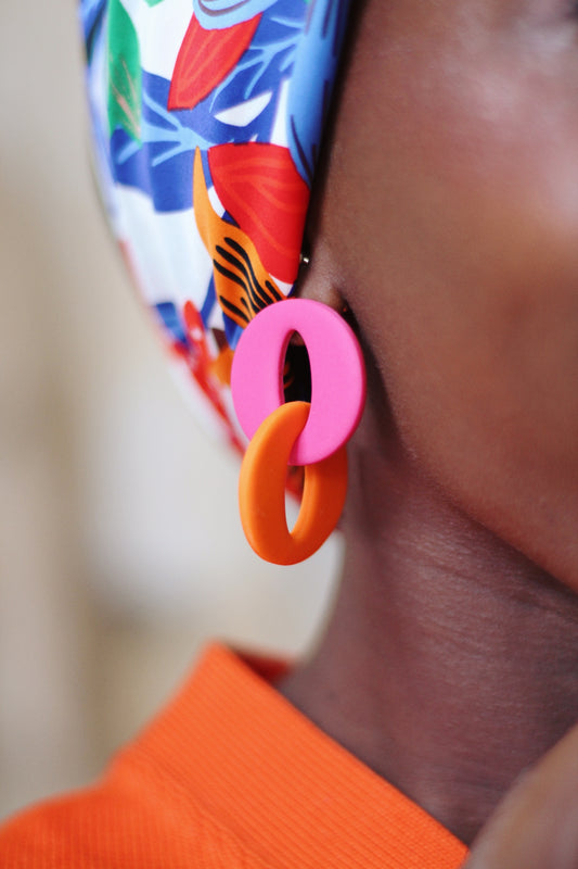 COSMOPOLITAN earrings - Pink & Orange