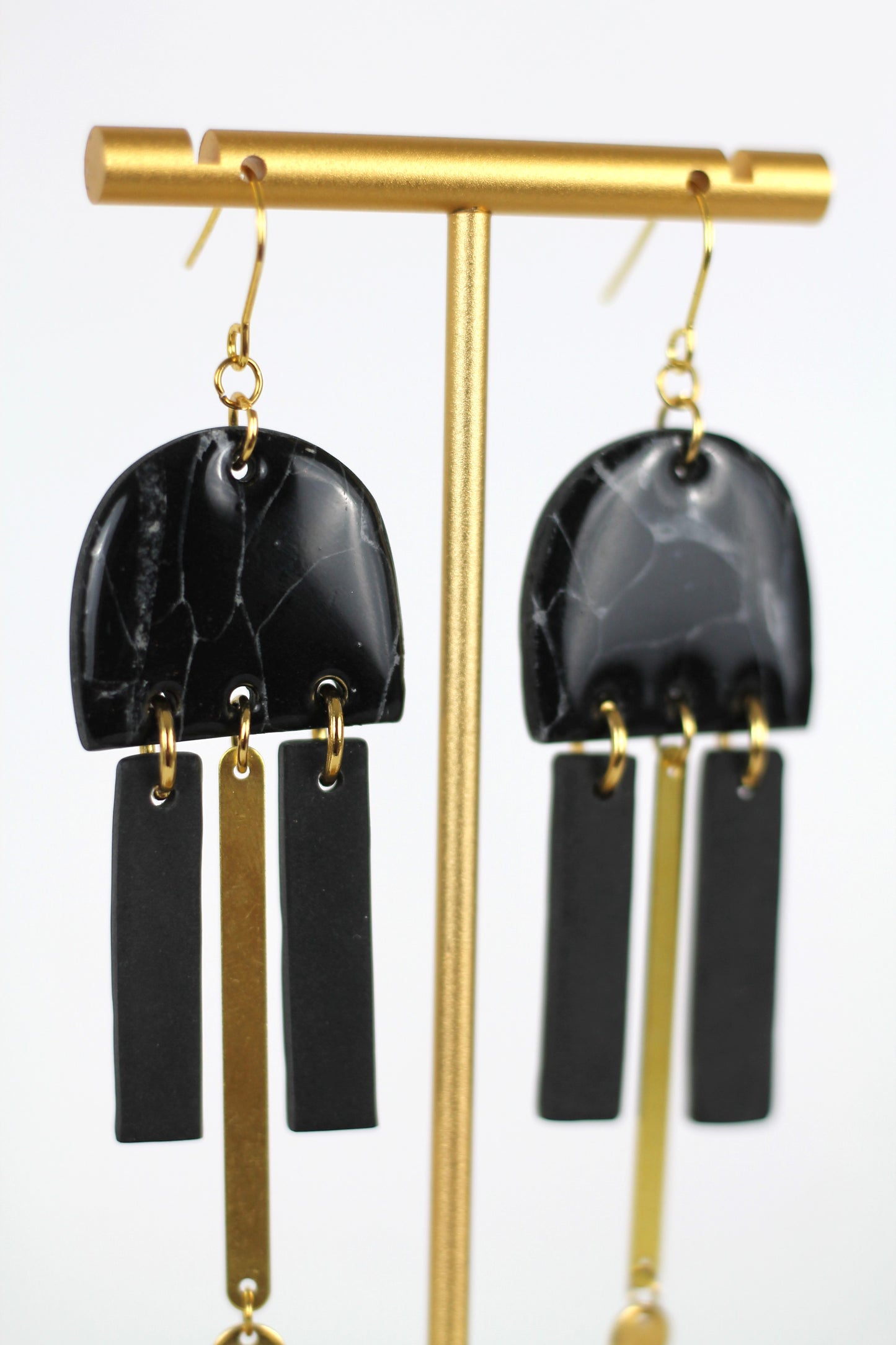 STELLAR earrings - Marbled black