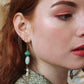 Freshwater pearl ELODIE earrings - Jade green and Pearly light blue
