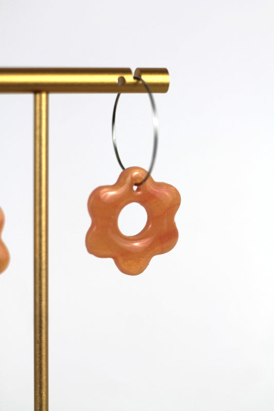 LOUISE flower earrings (charms) - Light orange