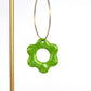 LOUISE flower earrings (charms) - Acid green