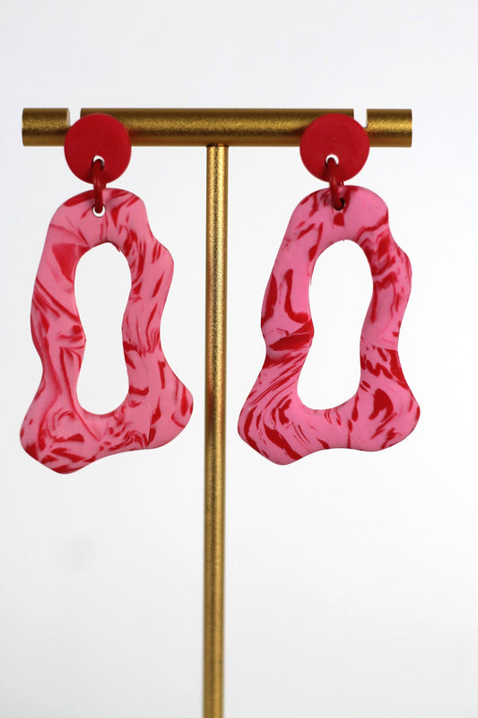 ANNA earrings - Pink & Red