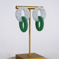 COSMOPOLITAN earrings - Speckled white & Jade green