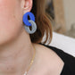 COSMOPOLITAN earrings - Blue & Speckled grey