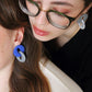 COSMOPOLITAN earrings - Blue & Speckled grey